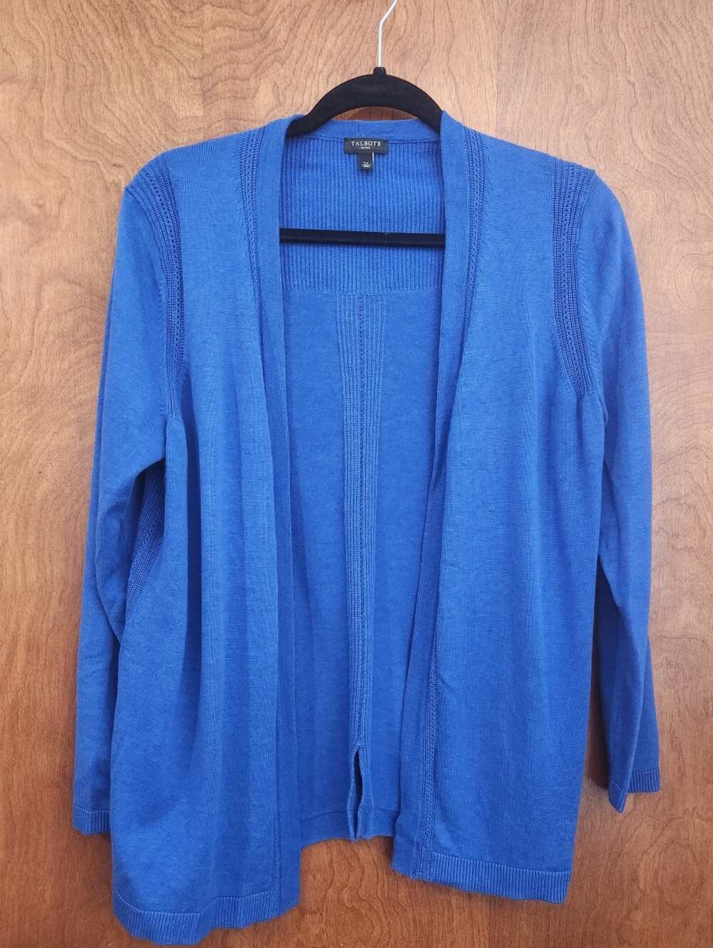 Talbots Royal Blue Open Front Knit Cardigan